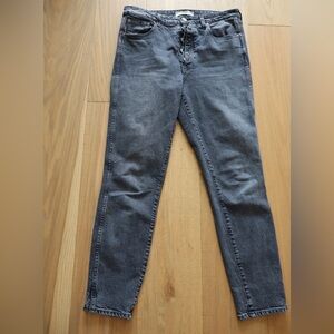 TRAVE Lawson Slim High-Rise Button Fly Jeans Black Charcoal